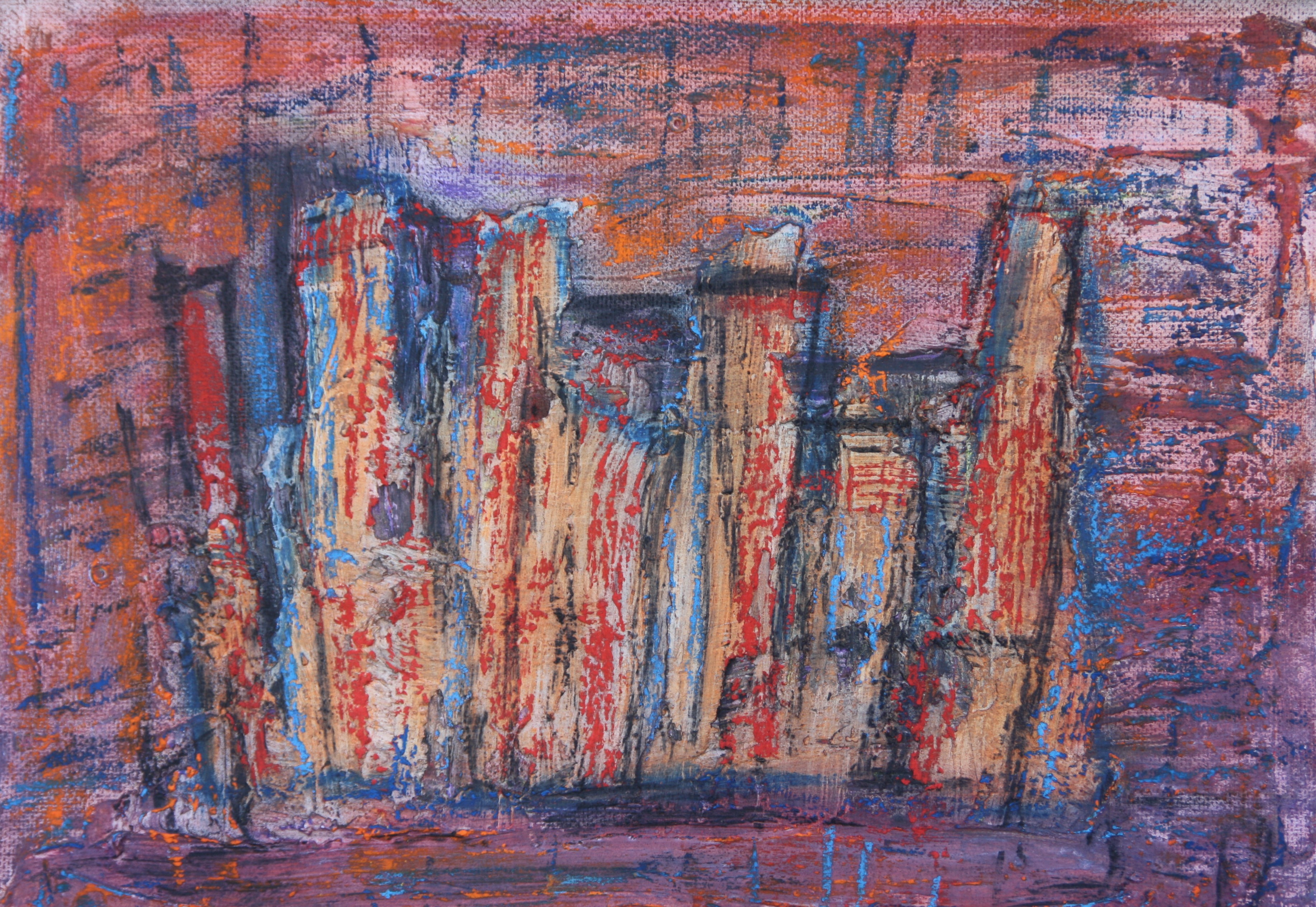 The uprising city 122 x 65 2013 mixed media on board