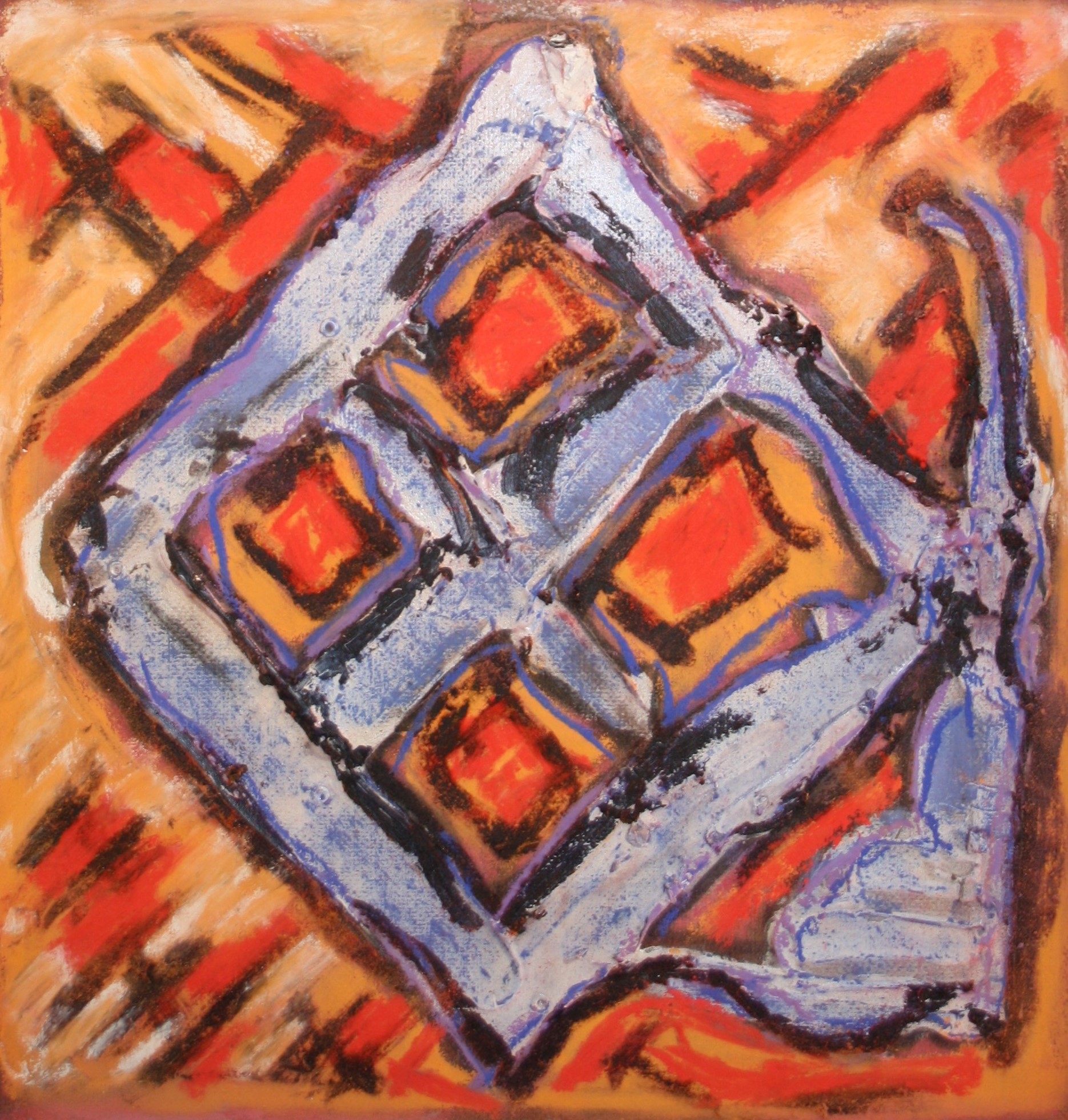 Trenches of life, mixed media on board 2013 55 x 55